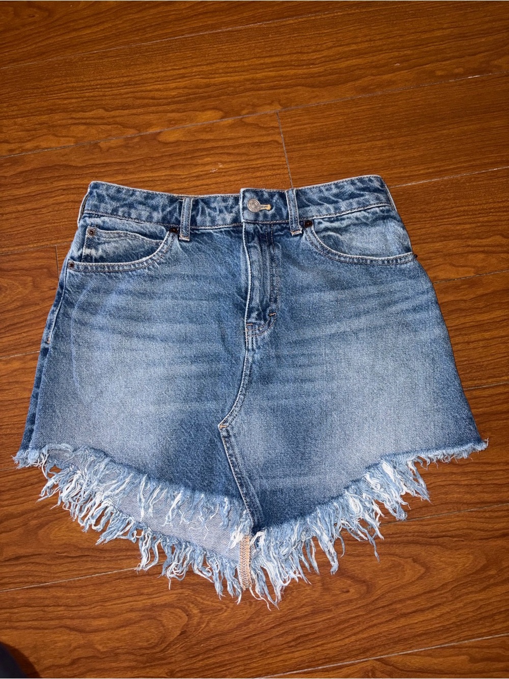 We The Free Blue Denim Skirt